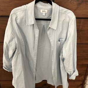 Croft & Barrow plus 2x Oxford button down blouse blue